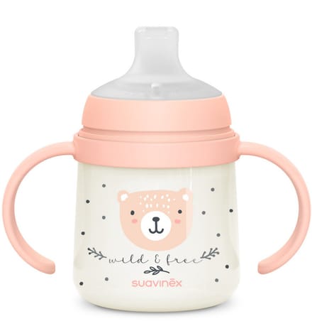 Suavinex Wild & Free Beker Met Handvaten - 150ml - 6Mnd+ - Roze