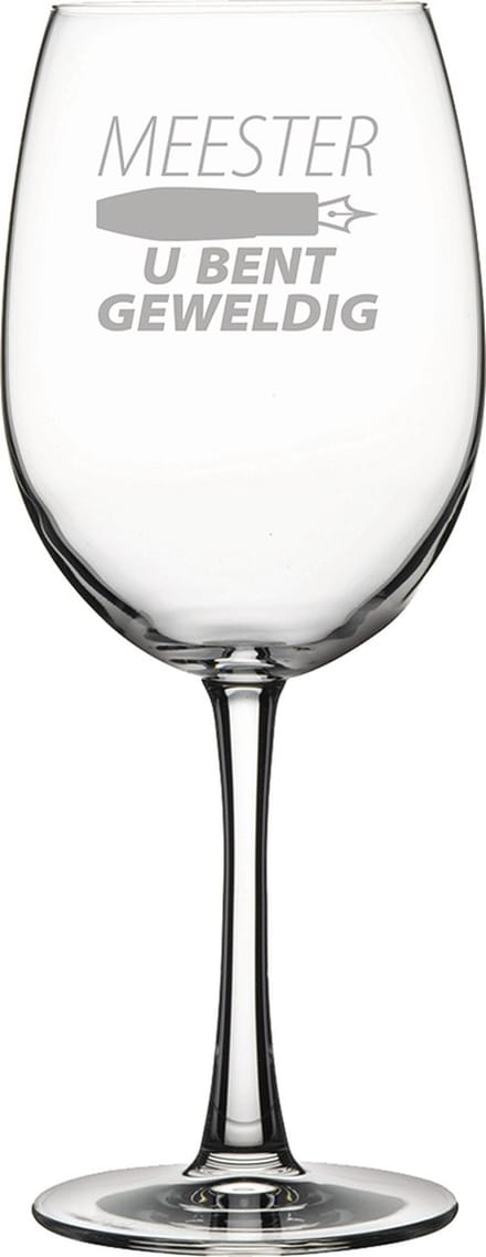Gegraveerde Rode wijnglas 46cl Meester u bent geweldig