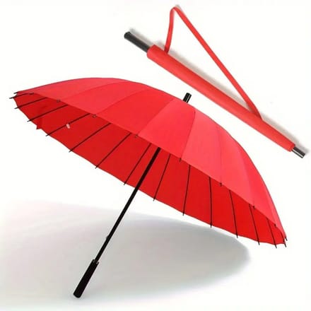Nivard Moderne Golf Paraplu - Stormparaplu - Opvouwbaar - Windproof - Stormproef - UV Bescherming - Umbrella - Draagbaar - Rood