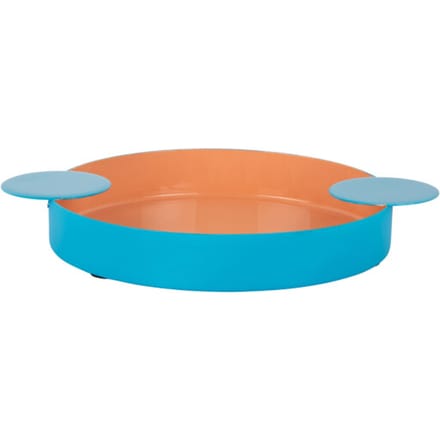 Present Time - Dienblad Double Funky Medium - Peach orange & aqua blue