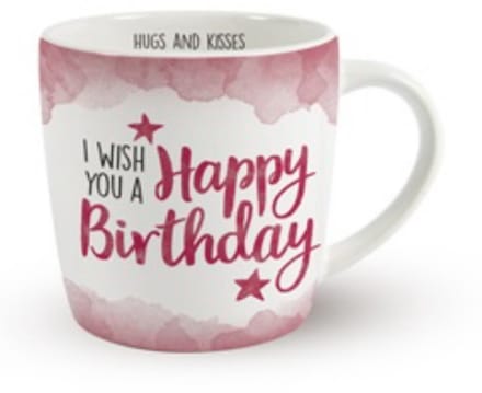 I Wish You A Happy Birthday - Met Binnentekst - Koffie Mok - Beker - Mooi Verpakt - Verjaardag cadeau