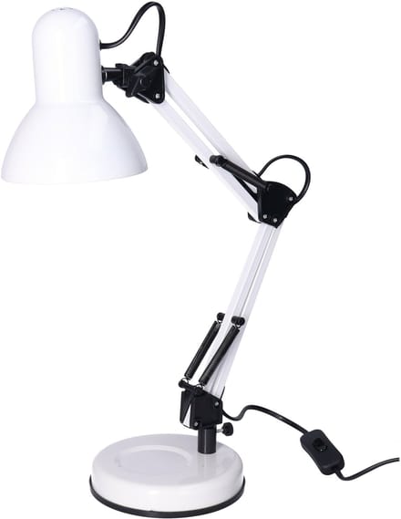 Gerimport bureaulamp / Tafellamp - 37 x 15 x 42 cm - wit - Buigbare leeslamp - bureaulampen