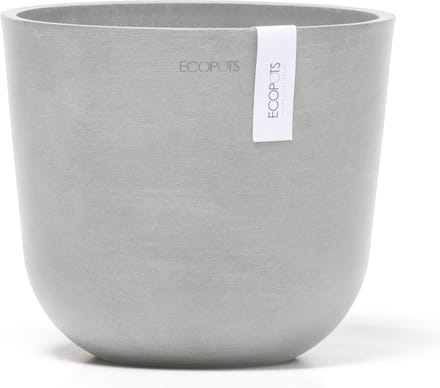 Ecopots Oslo Mini 19 - White Grey - Ø19 x H16,5 cm - Ronde witgrijze bloempot