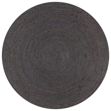 vidaXL - Vloerkleed - handgemaakt - rond - 150 - cm - jute - donkergrijs