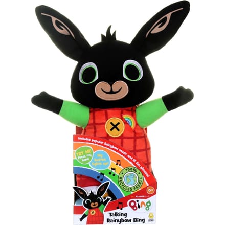 BING - Rainybow Pratende Bing knuffel - met oplichtende button