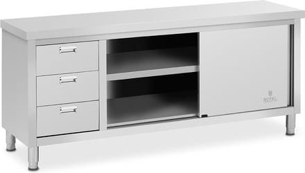 RVS werkkast - ECO - 200 x 60 cm - 600 kg - Royal Catering RCSSCB-200X60-S