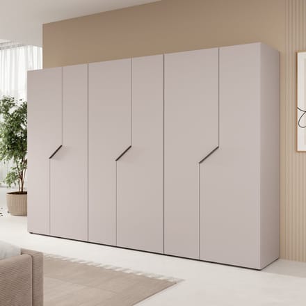 Meubella - Arena - Kledingkast 6-deurs - Beige - 300x202x50 cm