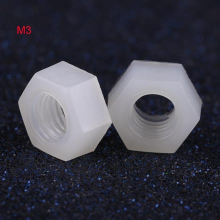 100 stuks M2M8 Nylon Zeskantmoer Metrische Schroefdraad Zeskant Bevestigingsmiddel Professionele Hardware Wit(M3)