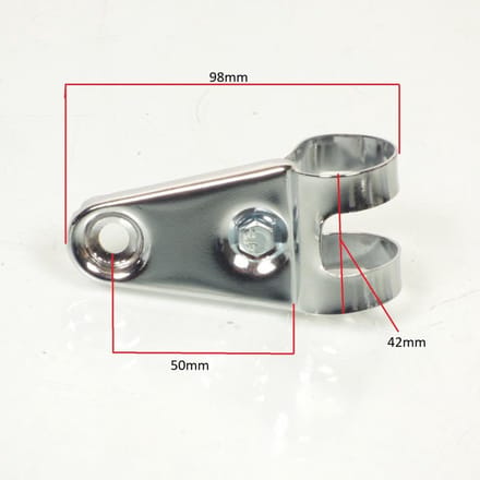 Patte de phare fixation d'optique avant pour mobylette MBK 51 chrome Ø28mm Neuf