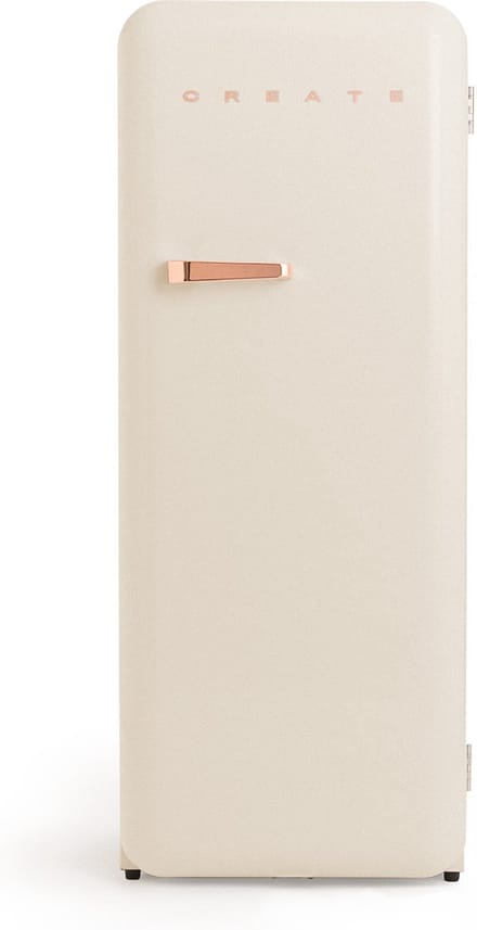 CREATE - Koelkast in retrostijl - Gebroken wit - Handvat Roségoud - FRIDGE RETRO 281L