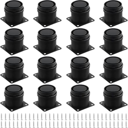 Set van 16 Verstelbare Meubelpoten Zwart Metaal 15 cm Hoogte Instelbaar