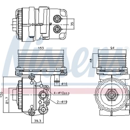 Olie radiator, motorolie NISSENS 91327