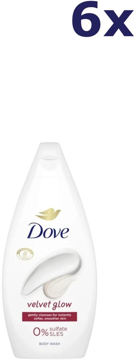 6x Dove Douchegel Velvet Glow 450ml
