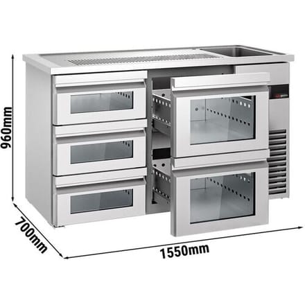 GGM Gastro Bierkoeling PREMIUM - 1550x700mm - 5 laden zilver