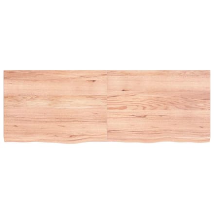 vidaXL - Wandschap - 140x50x(2-4)cm - behandeld - massief - eikenhout - lichtbruin