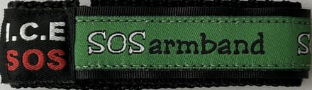 ICE SOS armband groen MEDIUM (van 9 tot 12 jaar)