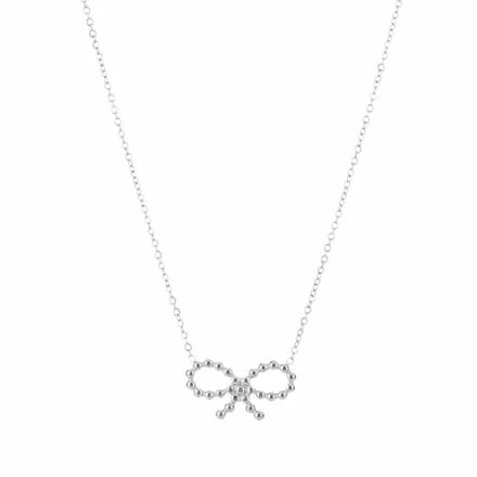 Bijoutheek Collier Strikje Dots Zilver