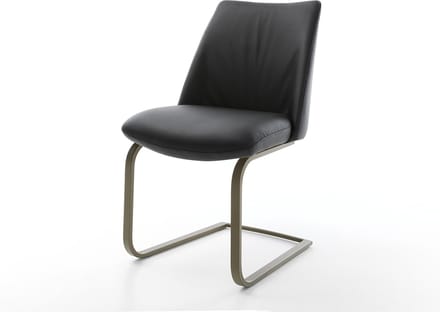 Sledestoel Elso-Flex sledemodel vlak afwerking met titanium echt leer zwart pocketveer kern