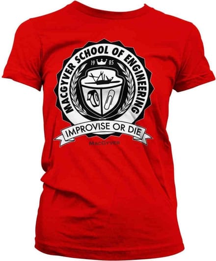 MacGyver Dames Tshirt -S- School Of Engineering Rood
