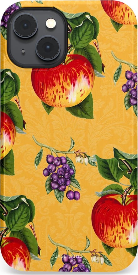 Casetastic hoesje geschikt voor Apple iPhone 14 Plus - MagSafe - Dubbellaagse bescherming - Picknick - Fashion Case - Goud Donkergroen Rood Beige