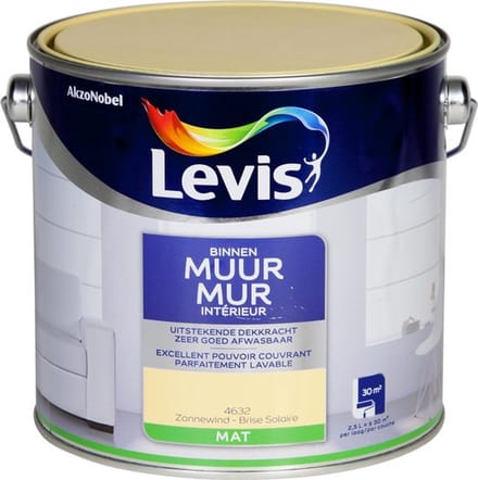 Uitverkoop - Levis Muur Binnen - Zonnewind - Mat - 2.5 Liter