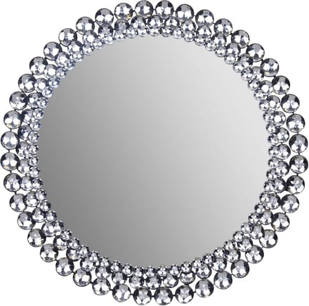 Ronde Wandspiegel met Kristallen Rand, 60 cm Diameter