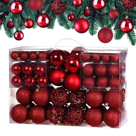 Casaria Kerstballen 100 Stuks - Mat Glanzend - Ø 3 6 cm Rood