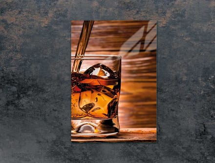 TMK ArtDeko - Snijplank van gehard glas - 35x52 cm - Whisky Print