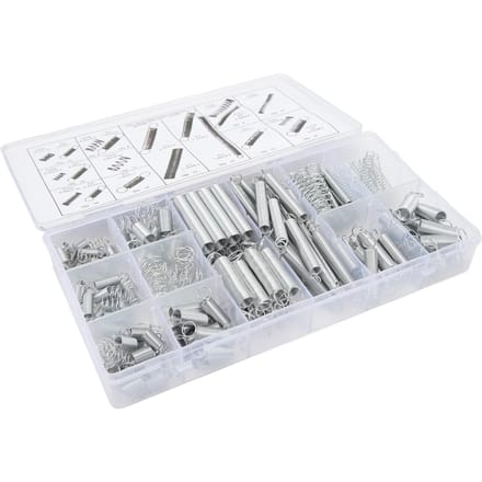 Kit de 200 pièces de ressorts de compression et d'extension 20 styles Acier zingué pour réparation automobile Projet DIY white