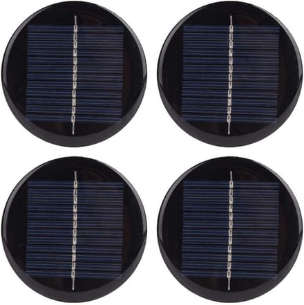 Dailygoody - 6V 80mm Rond Zonnepaneel - 4 Stuks - Efficiënt en Draagbaar Polycrystalline Silicon