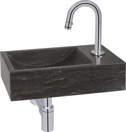 Ben Venetia fonteinset met chromen kraan c-uitloop rechts natuursteen