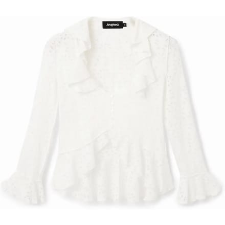 Damesblouse met lange mouwen en ruches Desigual