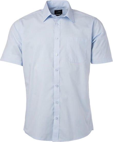 Daiber Herenshort Poplin Shirt met korte mouwen (Lichtblauw)