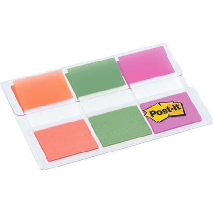 Etui indexstroken »Index« 43,2 x 25,4 mm, groen/oranje/roze