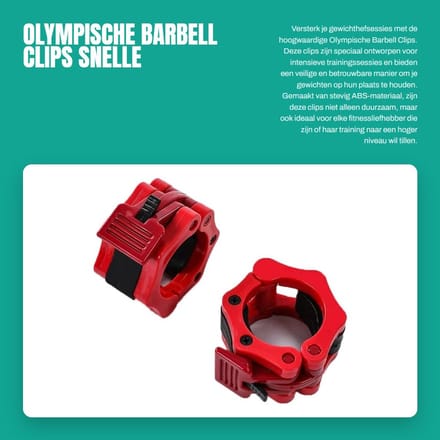 Dailygoods- Barbell Clips Quick Release - Barbell Klemmen - Gewichtheffen - Professionele Training - Set van 2 - Duurzaam ABS - Gewichtheffers