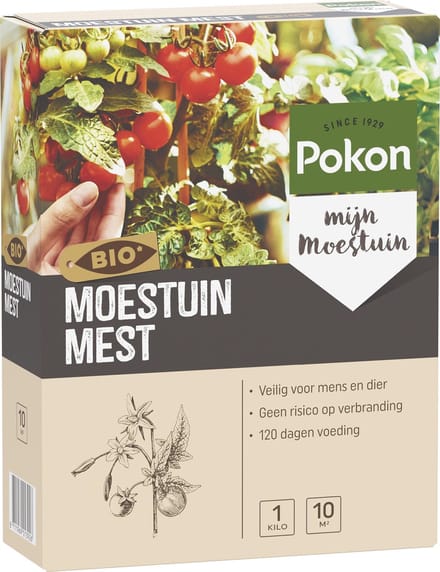 Pokon Bio Moestuin Mest - 1kg - Meststof - 120 dagen moestuinvoeding
