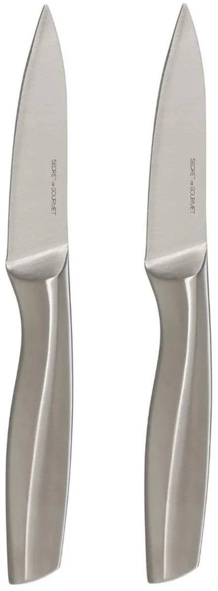 5Five Precision - Fruit en groente mes/Snijmes - 2x stuks - RVS - silver - 20 cm - keuken messen - luxe kwaliteit