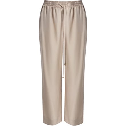 Linnenmix wijde broek met koordtaille dames Mat Fashion