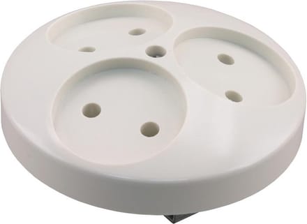 Uni Inbouw Stopcontact - 3-voudig - Rond - Polarwit