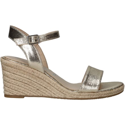 Tamaris Espadrilles met hak goud Textiel - Dames - Maat 42