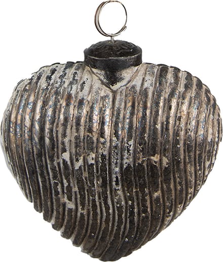 Clayre & Eef Kerstbal Overig 11x5x12 cm Grijs Glas Kerstballen