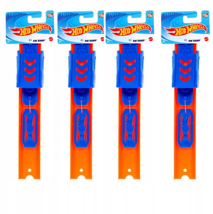Hot Wheels Racebaan Uitbreidingsset met 4 Rechte Rails en Rampen
