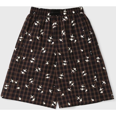 Yarn Dyed Check Flower Shorts