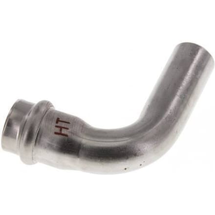 90 graden L-Perskoppeling - 18mm Persmof & 18mm Buiseinde - RVS