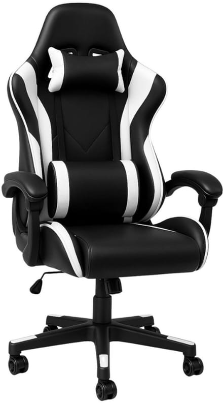 TopChoice® Gaming Chair - Bureaustoel - Game Stoel - Premium Design - Zwart/Wit