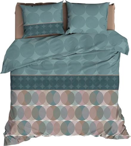 Satin d'Or Cercles Dekbedovertrek - Extra breed - 260x200/220 cm - Grijs/Mineral