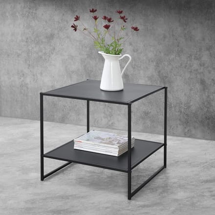 Industriële bijzettafel met onderblad - Zwart 51x53x51 cm