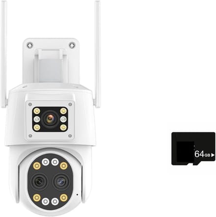 4G IP Camera - Beveiligingscamera PTZ - Huisbewaking - Drie Lenzen AI Tracking - 4K HD - Wit