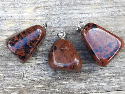 Edelsteen Mahonie Obsidiaan hanger