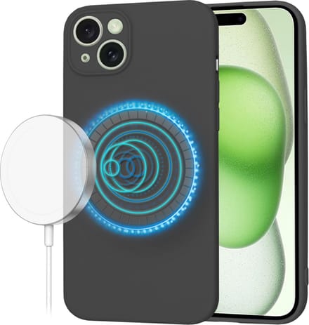 Hoesje geschikt voor Apple iPhone 15 Plus - Techsuit Soft Flex Silicone Back Cover - Geschikt voor MagSafe - Black